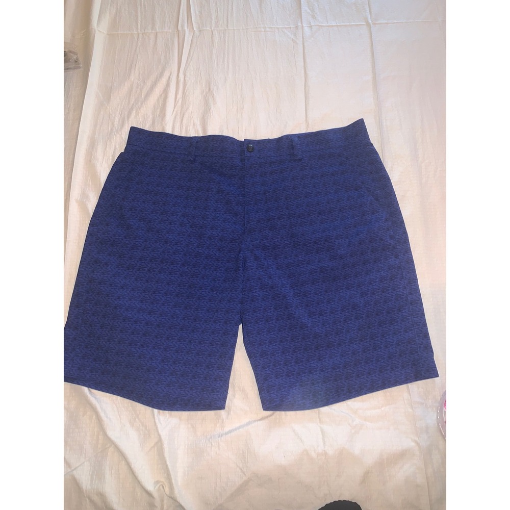 Grand Slam Mens Blue Space Dye Golf Shorts Size 38 Performance Stretch